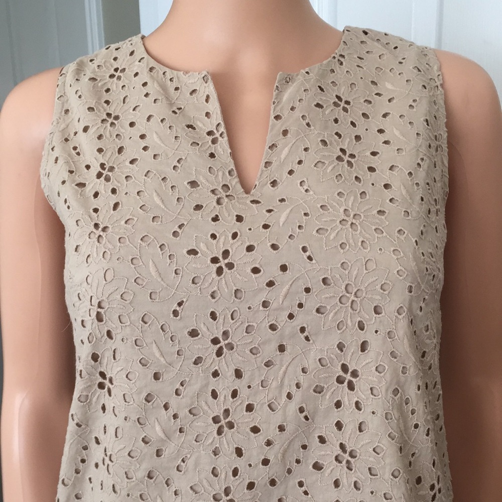 Talbots 100% Cotton Eyelet Sleeveless Skirt Set Size 4 - Picture 3 of 15